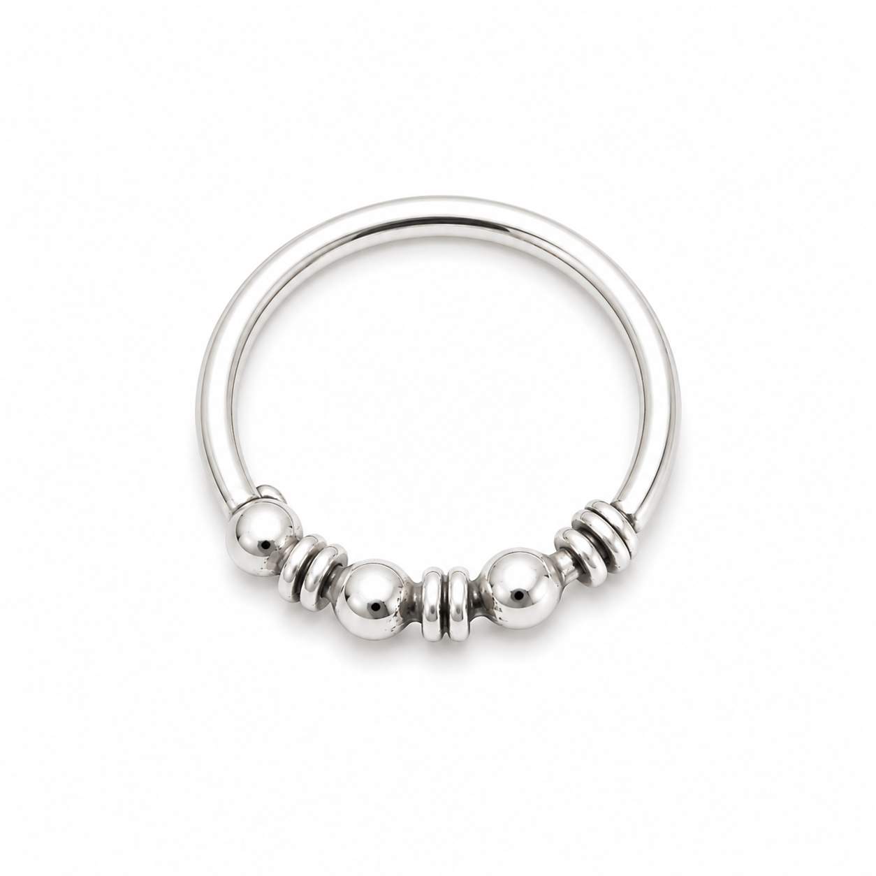 925 Sterling Silver Beaded Open Nose Ring